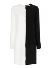 Givenchy Two Tone Black White Mini Dress Silk Lined Size 38 IT BW20GA10F4 Authen