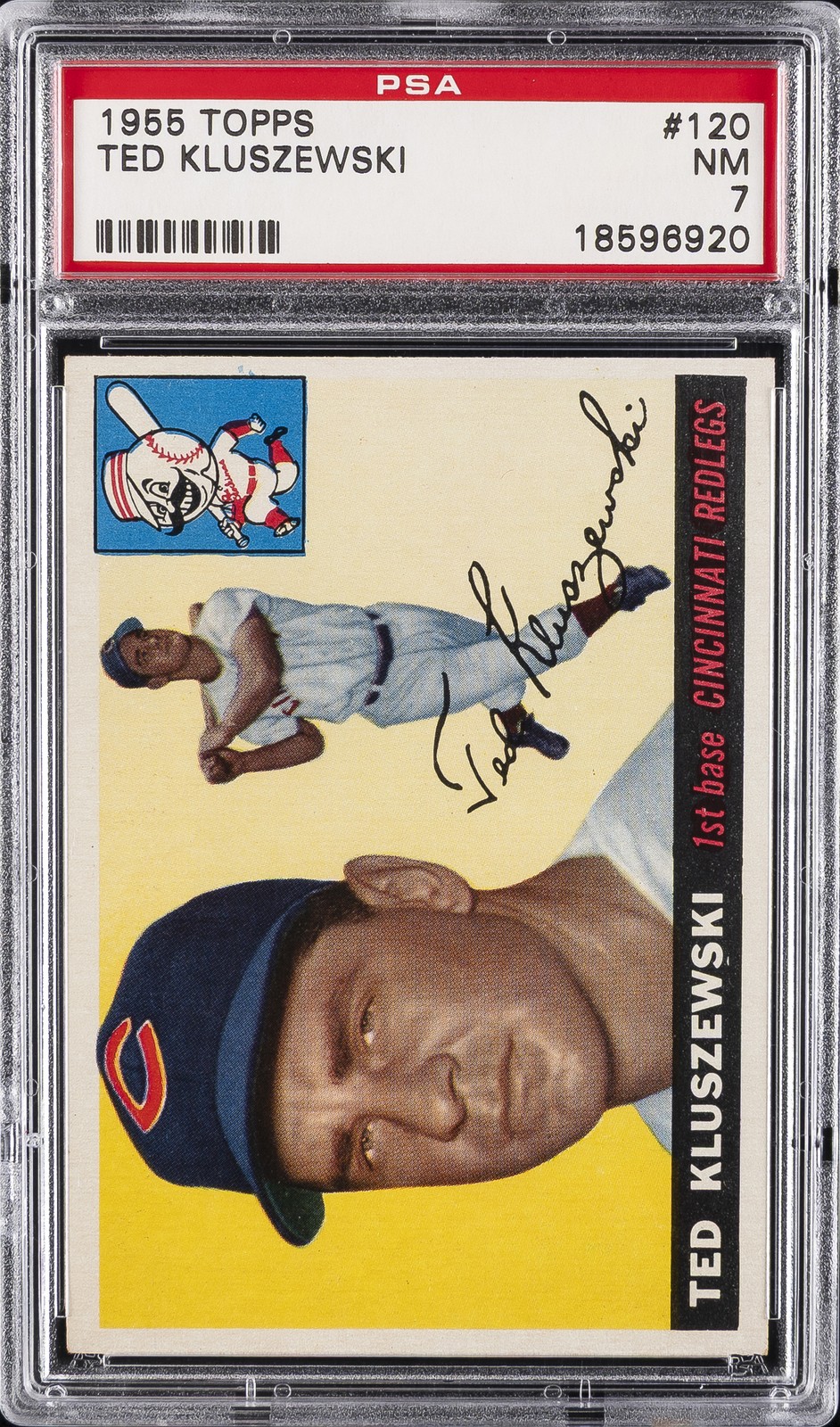 1955 TOPPS #120 TED KLUSZEWSKI PSA 7