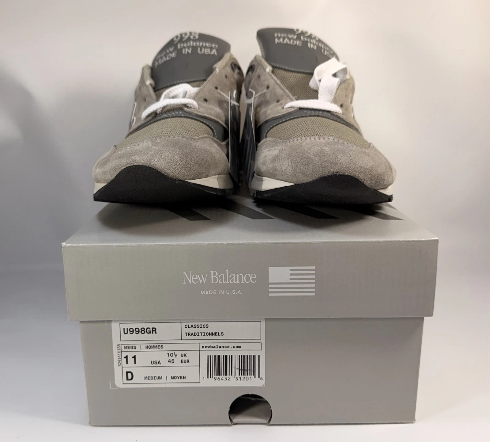 New Balance 998 Made in USA U998GR Men’s Shoes Size 11 Grey Silver