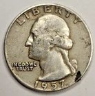 1957 D Washington Quarter 25c 90% Silver #FS5D
