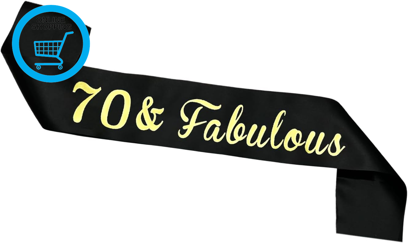 70Th Birthday Sash Black 60Th Birthday Decorations for Women Birthday Sash for W