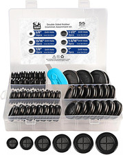 Kit grommets goma 55 pcs 6 tamanos redondos tapones agujero proteccion cable