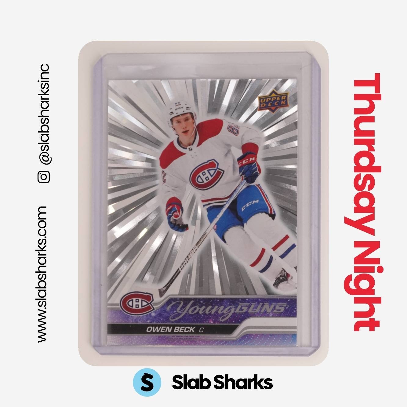 2023 UPPER DECK #214 OWEN BECK OUTBURST SILVER YOUNG GUNS RC ROOKIE