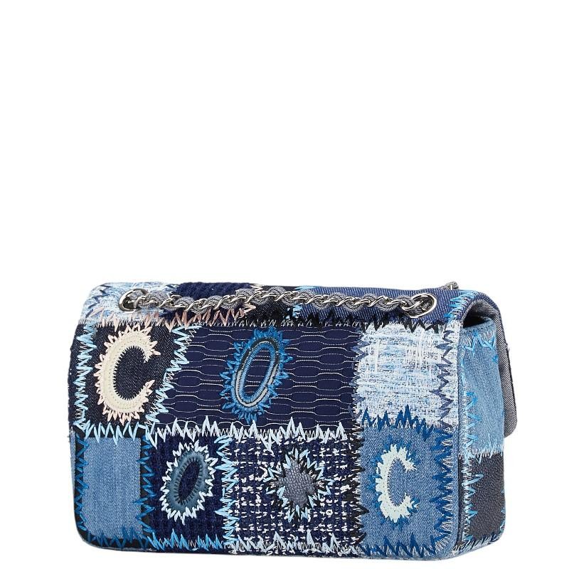 Chanel Coco Mark Patchwork Chain Shoulder Bag Blu… - image 2