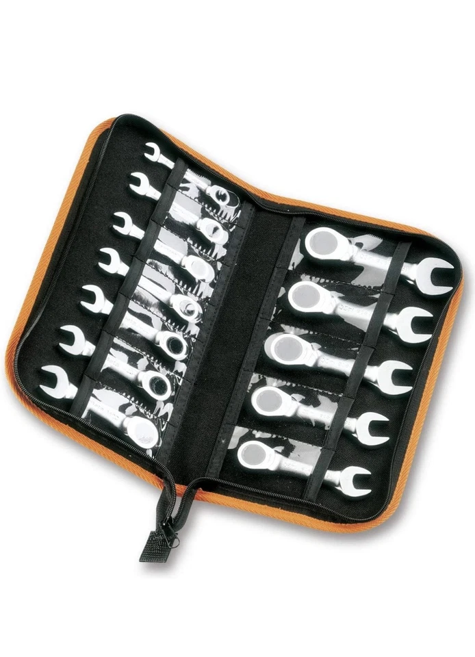 BETA 142c/A12 Set 12 Chiavi Combinate corte a Cricchetto Dritte 8-19mm - Immagine 2 di 3