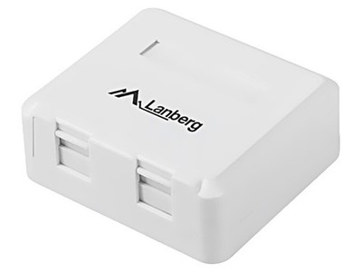 2X OK1-0002-W Wandsteckdose Trapez weiss Aufputz Mat.Geh: ABS LANBERG