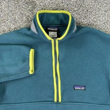 Patagonia Kids Synchilla Marsupial Boys XL 1/4 Zip Fleece Pullover Green Yellow
