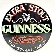 Guinness Extra Stout - Vintage Porcelain Sign - Petroliana Breweriana Americana
