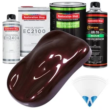 Molten Red Metallic LOW VOC Urethane Basecoat Quart Kit & European Clear Coat