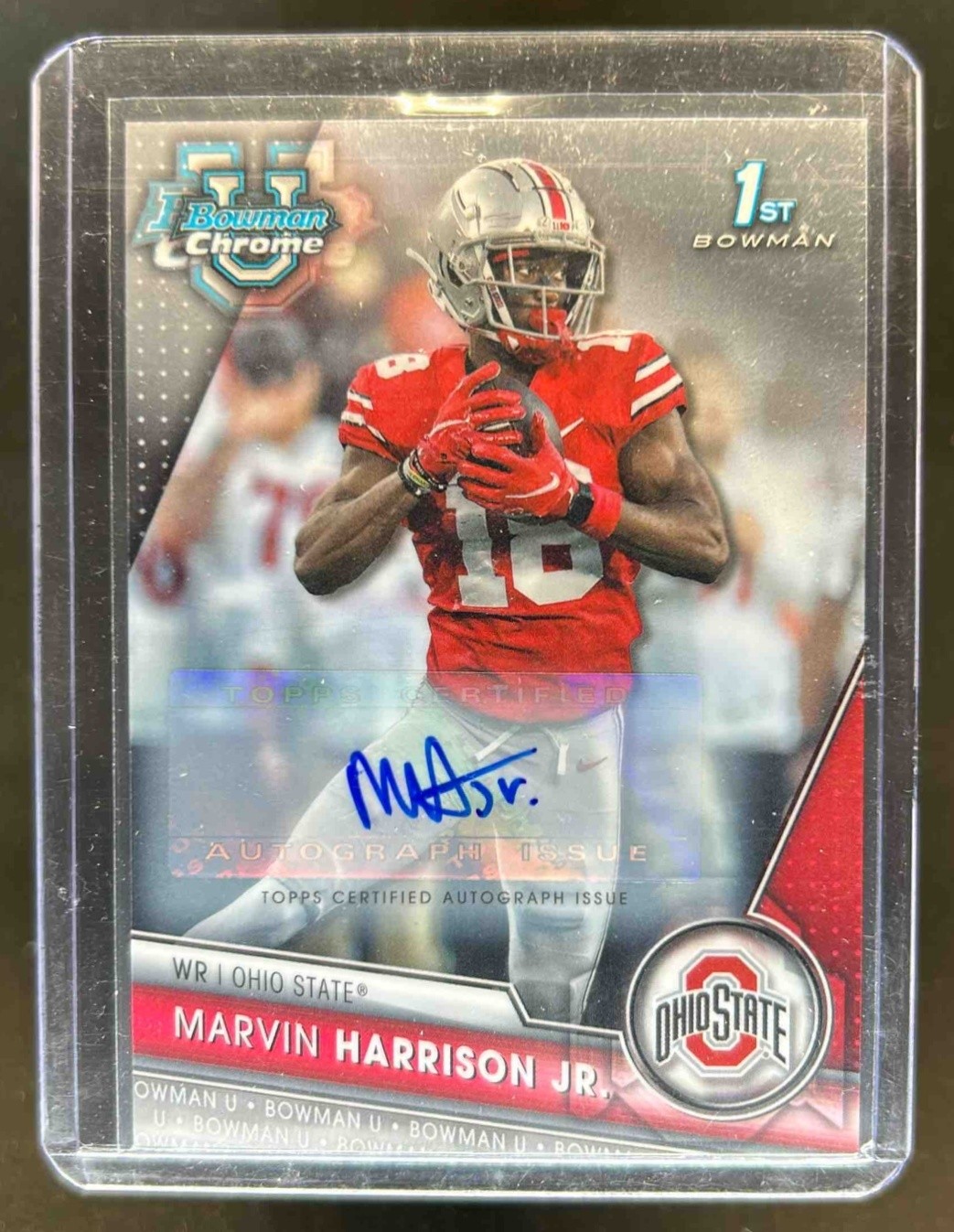2023 Bowman Chrome U Marvin Harrison Jr. Prospect Auto #100 Buckeyes