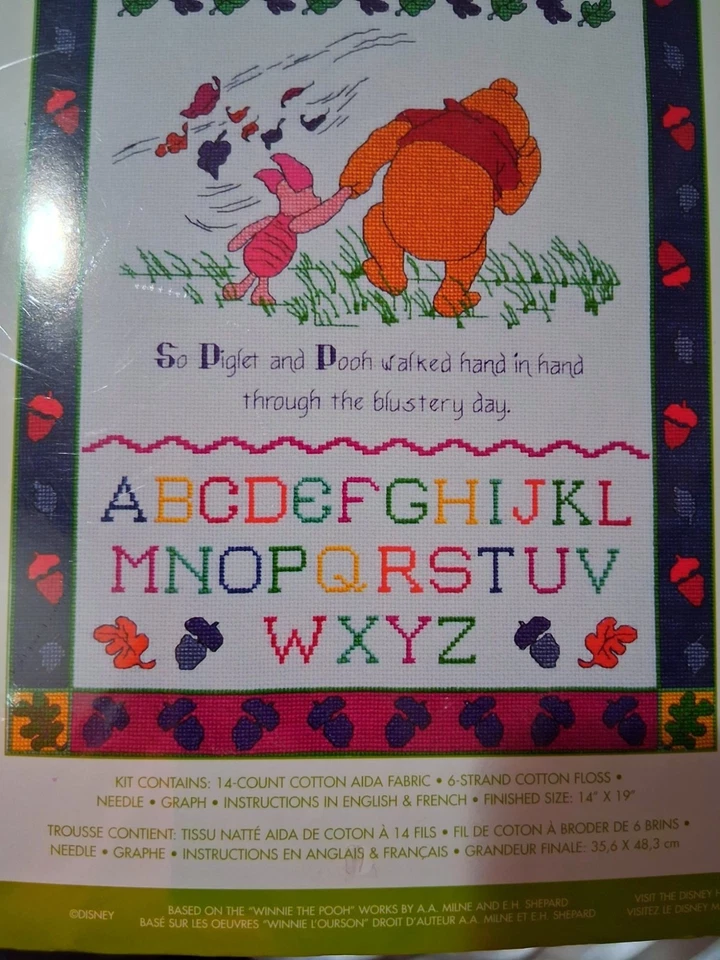 Disney Winnie The Pooh Blustery Day Counted Cross Stitch Kit 14"x19" Complete Se - Image 4 of 4