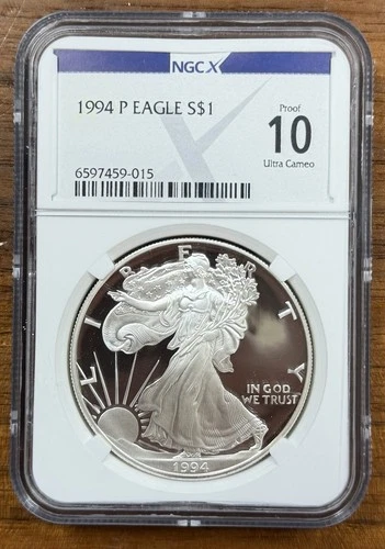Proof 10 1994-P American Silver Eagle $1 NGC X