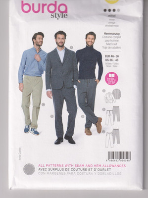5955 BURDA - Elastic PANTS & JACKET - MENS Sz 36 to 46''