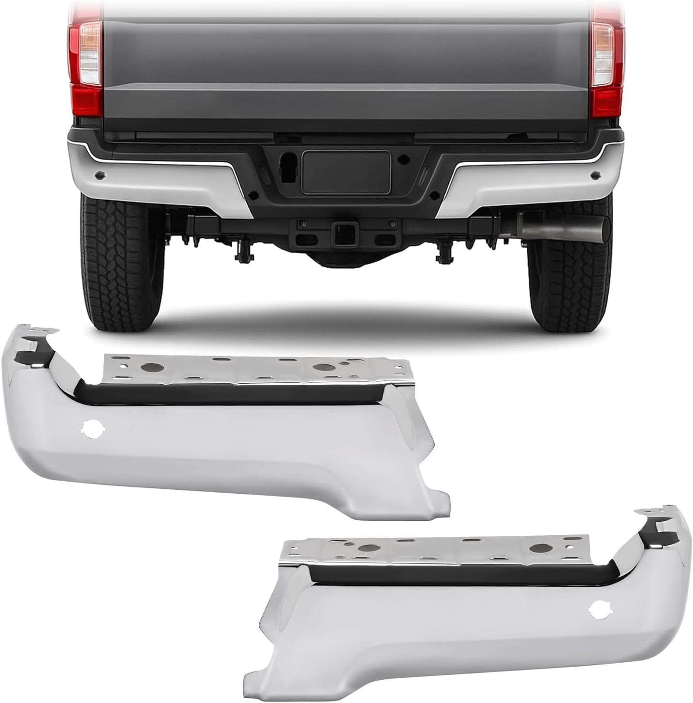 Rear Bumper End Caps Park Assist Hole 17-22 for Ford F250 F350 F450 SD HC3Z17906