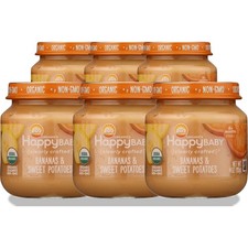 Happy Baby Stage 2 Organic Bananas Sweet Potatoes Food 4 Oz Jar 6 Pack