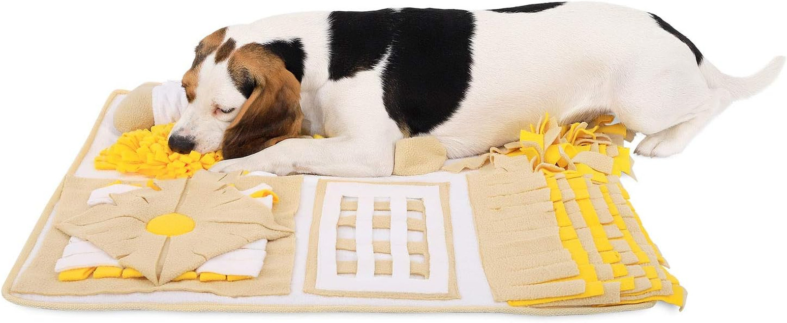 Tappeto Sniffing Cani 70x60 Giallo Marrone - Tappetino Training Olfattivo