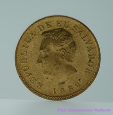 1989 El Salvador 1 centavo Coin Bust of Francisco Morazán Brass