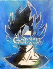 Original Goku Art 14x11 Canvas Acrylic Home Wall Decor Painting