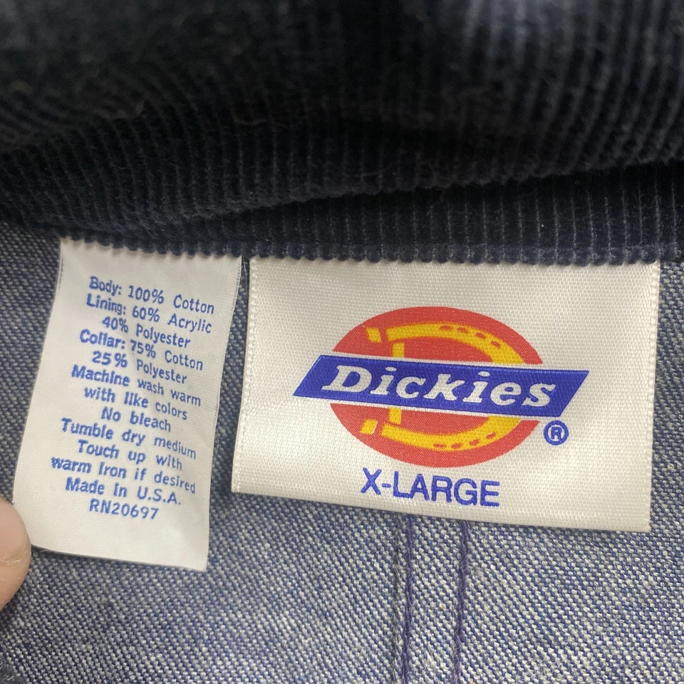 Chaqueta De Colección Dickies Para Hombres XL Azul 90S Denim Tareas Granero Abrigo HECHO EN EE. UU. Foto 4 de 4