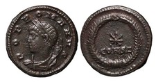 Roman - Constantine I AD 306-337 Bronze Follis Constantinople Mint, Genuine!