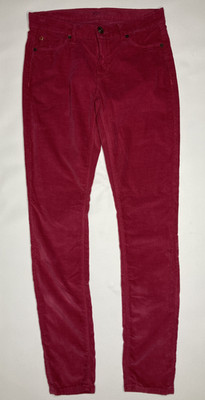 HUDSON Womens Nico Midrise Super Skinny Corduroy Pants Cords Pink Sz 26