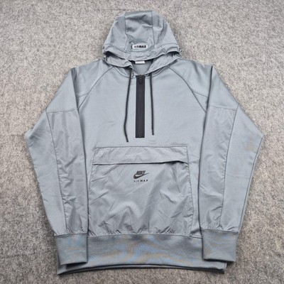 Nike Hoodie Herren Medium Grau Air Max Therma-FIT Fleece 1/2 Zip Pullover Pulli