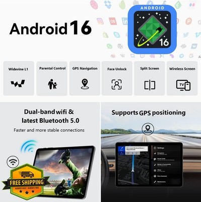 Android 10'' Tablet 24GB RAM 64GB ROM Gemini AI 2-in-1