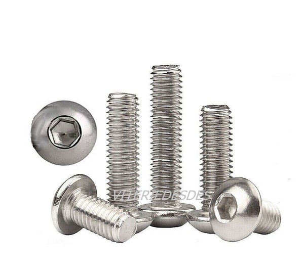 Viti M3 M4 In Acciaio Inox Perni Bulloni Testa Bombata Cava Bottone Iso 7380-image