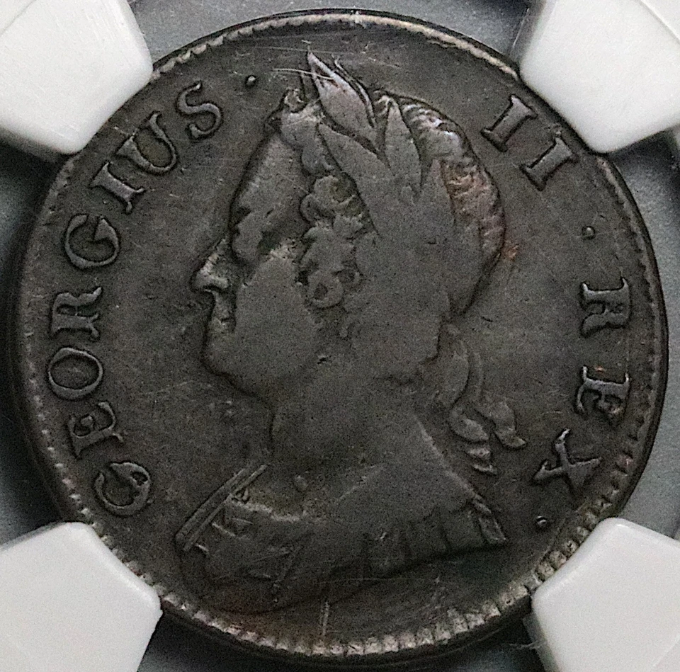 1743 NGC VF 20 George II 1/2 Penny Great Britain Colonial Copper Coin (25021205C - Image 2 of 4