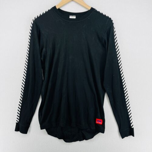 HELLY HANSEN Shirt Mens L LIFA Striped Performance Thermal Baselayer Black USA
