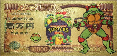 Michelangelo Teenage Mutant Ninja Turtles TMNT Novelty 24K Gold