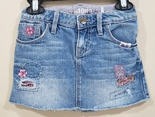 Gap Kids 1969 Denim Patchwork Skirt Zipper Adjustable Front Waist Size 5R