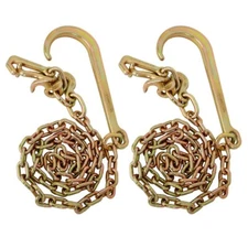 2pcs Tow Chain 5/16" G70 Chain with Forged  J Hook & Grab Hook 6FT 4700lbs Load