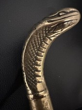 Vintage Solid Brass Cobra Head Walking Stick cane Handle