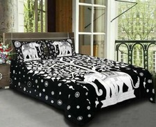Tree of Life White Elephant Reversible Duvet Cover Cotton Print Comforter king