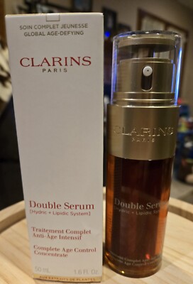 Clarins Double Serum Complete Age Defying Concentrate 1.6oz Hydric + Lipidic NEW