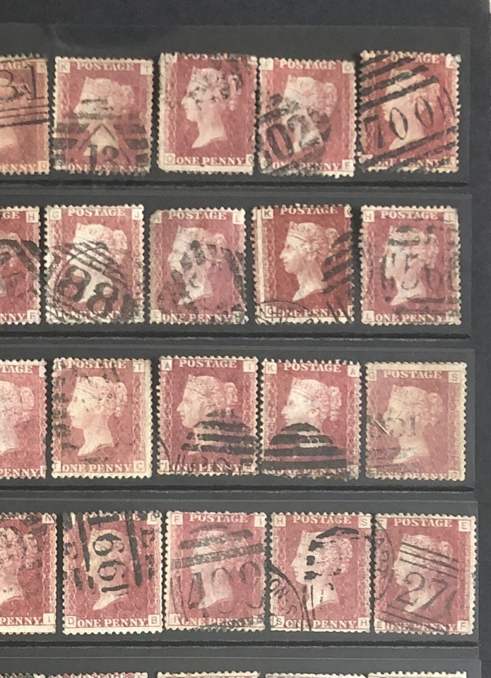 GB QV 1d penny red stamps x72 Sg43/44 1864/79 Good Average Used (Lot