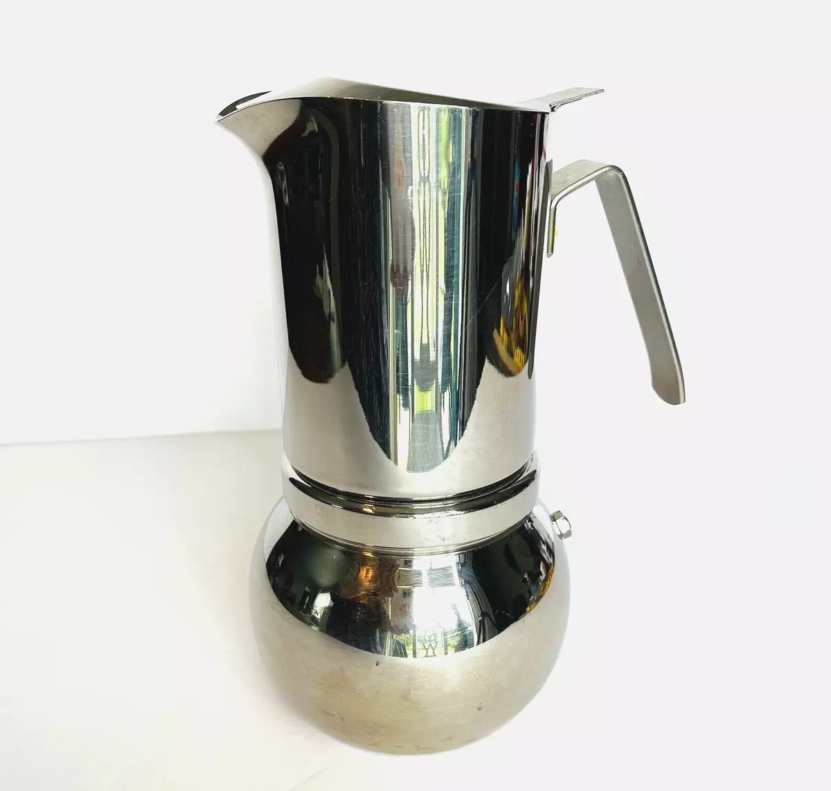 Vtg Prodotti Stella Collection Stainless Steel Coffee Maker 10 Cup/Made in  Italy