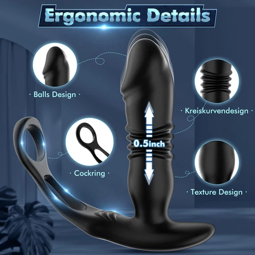 Male Prostate Massager Vibrator Thrusting Anal Butt Plug Dildo Sex Toys for Men - Picture 9 of 33