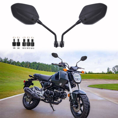 Motorcycle Rear View Mirror 8MM/10MM Black ABS For Honda Grom Navi MSX125 CMX500