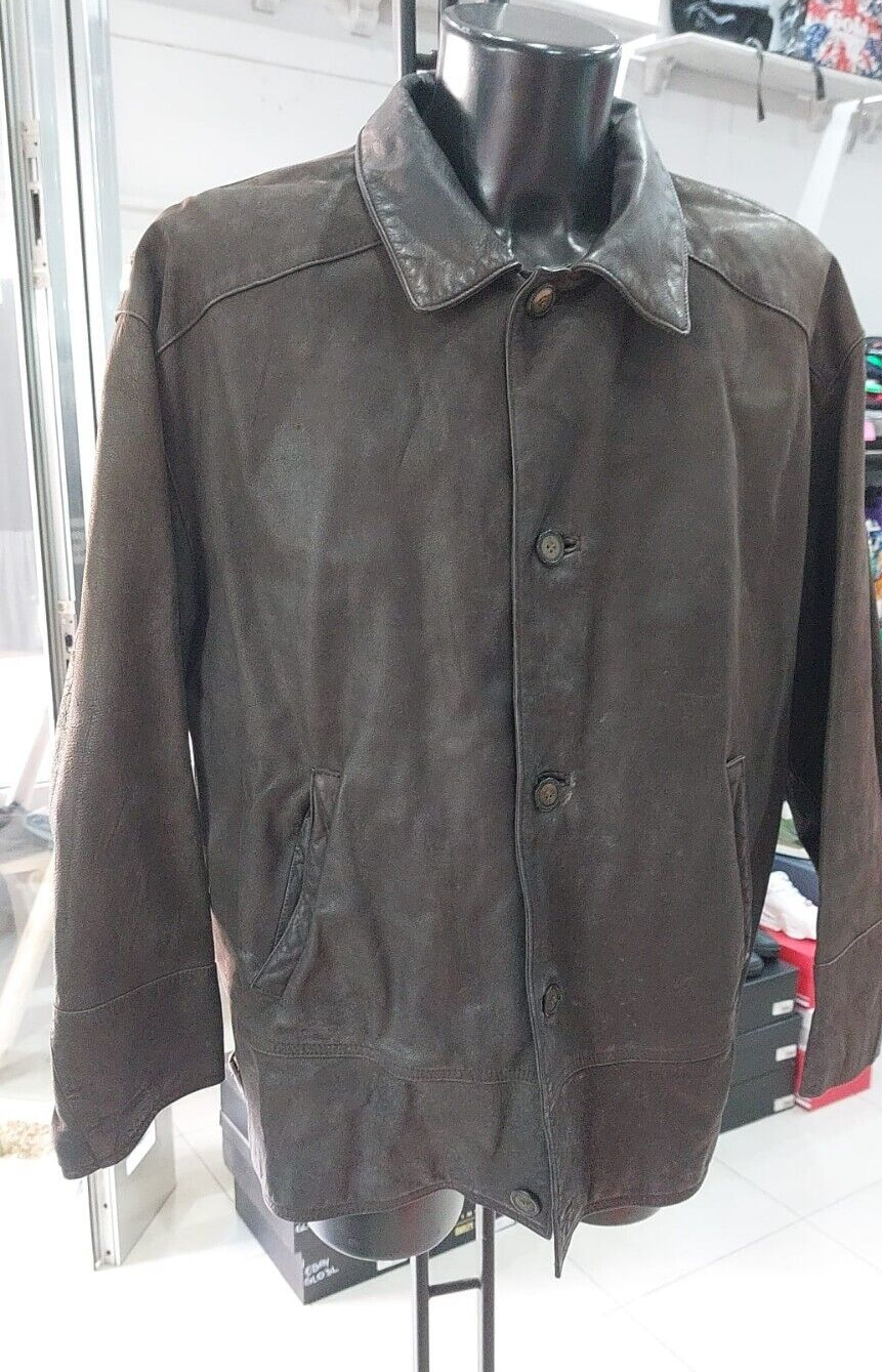 Vintage Brown Leather Jacket Conbipel Men's Size M PGC220PI