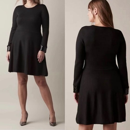 Jason Wu Black Sweater Dress Sequin 