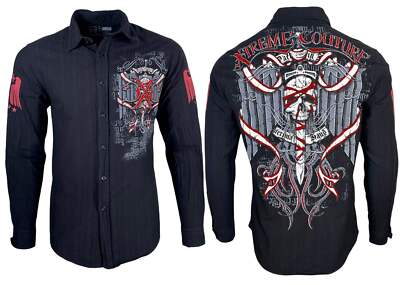 Xtreme Couture by Affliction Men's Button Down Shirt Brawl