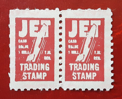 US Merchant JET Trading Stamp Pair Cash Value 1 mill Rouletted & Perforated 6435
