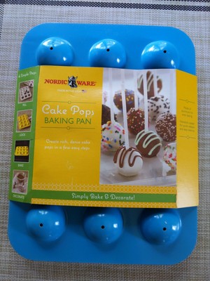 Nordic Ware Cake Pops Baking Pan Aluminum Nonstick Blue New Makes 12