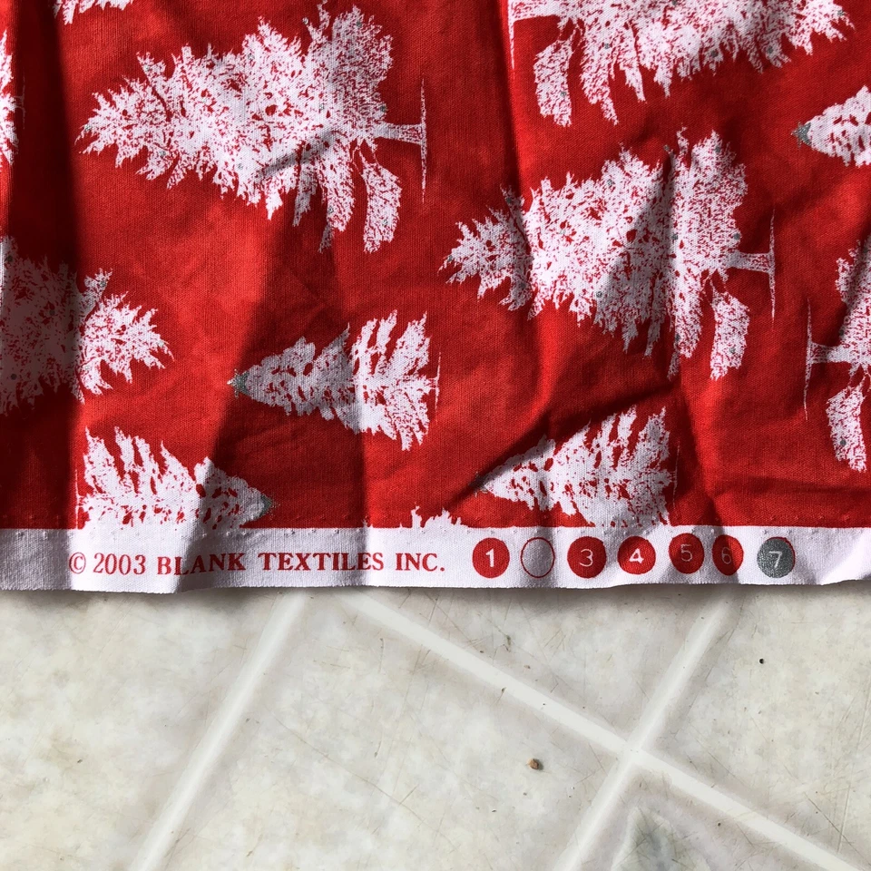 Christmas Cotton Red Print with White Christmas Trees By Blank Textiles 55 X 31 - Image 2 of 3