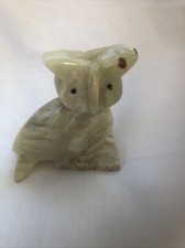 Vintage Onyx Ornament / Paper Weight Green / Brown Owl
