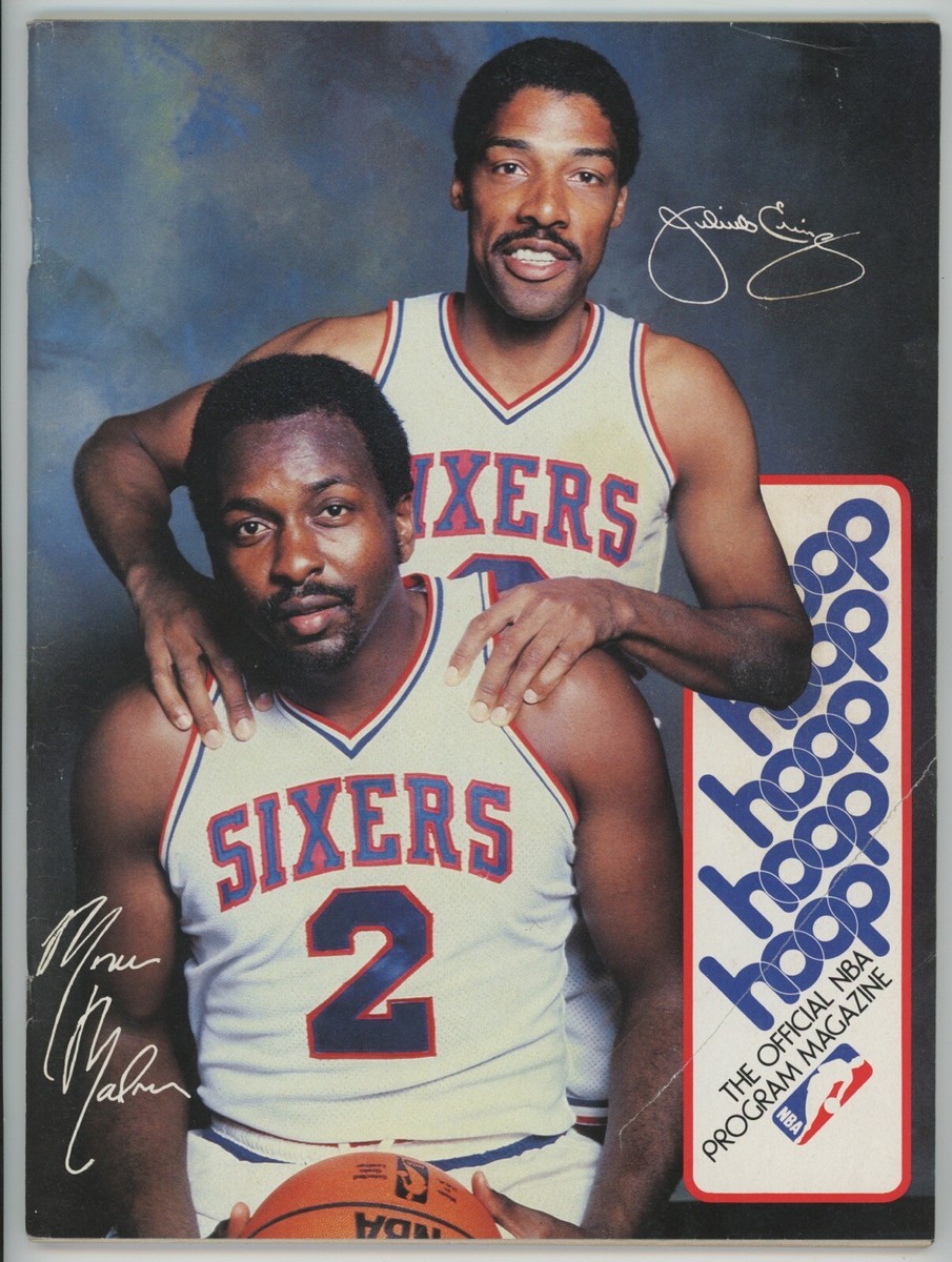 2/12/84 Hoops NBA Program • Phila. 76ers Moses Malone Dr. J