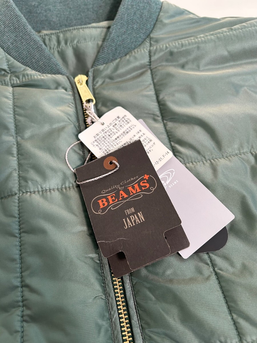 Beams + Plus Japan Men's Jacket Bomber Coat Reversible Green