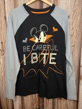 Disney Store Halloween Long Sleeve T-Shirt Mickey Dracula  Be Careful I Bite  